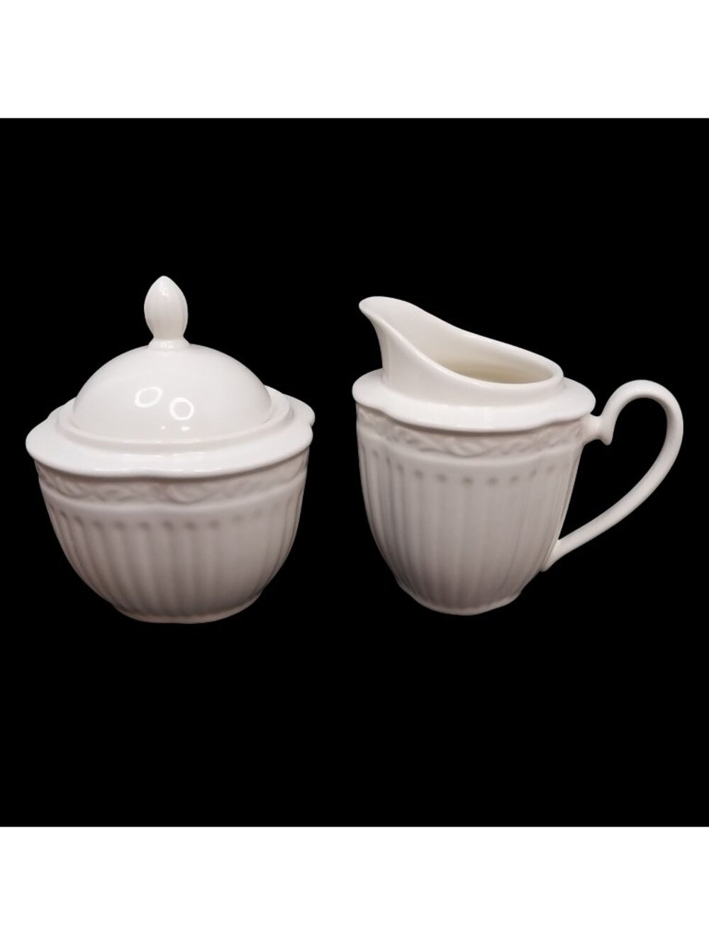 Mikasa Italian Countryside Sugar & Creamer Set DD900 White Minimalist